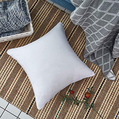 Oubonun 24x24 Square Pillow Inserts (Set of 2) - 100% Cotton Cover - Decorative Interior Sofa Pillow Pair - White - style: 24x24 Inch (Pack of 2)