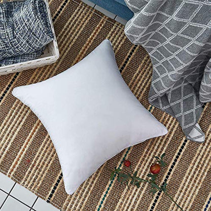 Oubonun 24x24 Square Pillow Inserts (Set of 2) - 100% Cotton Cover - Decorative Interior Sofa Pillow Pair - White - style: 24x24 Inch (Pack of 2)