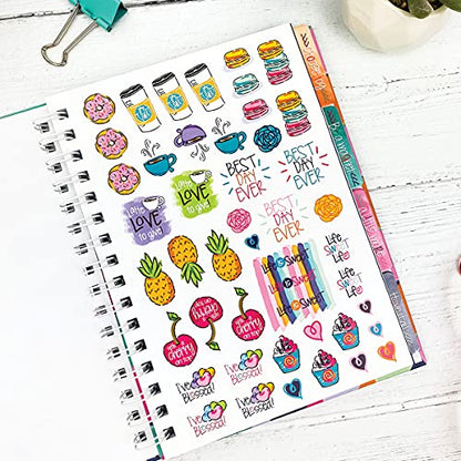 Gratitude Journal 52 Week Daily Positive Thinking for Thankfulness + Sticker Set | Gratitude Finder - color: Confetti Party + Grateful Heart Stickers