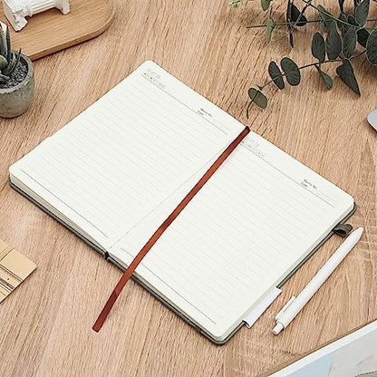CAGIE Lined Journal Notebook for Work, 196 Pages, Medium 5.7" x 8.3", Hardcover Notebook Journal with Pen Loop, (Turquoise Ruled), Gifts - color: 02 Turquoise