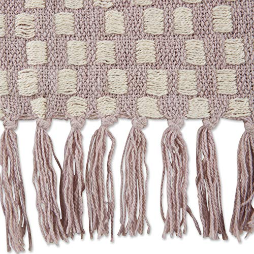 DII Urban Check Collection Cotton Throw Blanket, 50x60, Dusty Lilac
