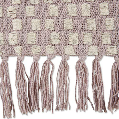 DII Urban Check Collection Cotton Throw Blanket, 50x60, Dusty Lilac