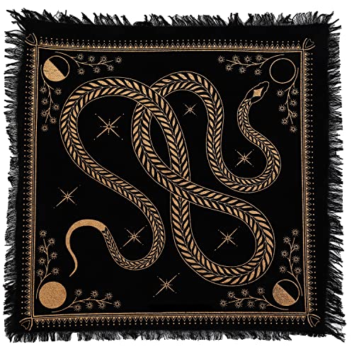 Indian Consigners Snake Altar Tarot Table Cloth Witchcraft Spread Rune Spell Beast Witchery Square Table Cover - size: 36" x 36" (Square)