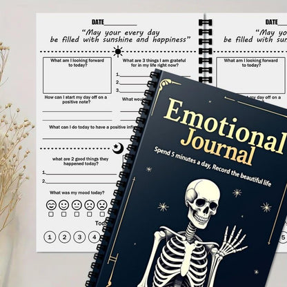100 Pages Mental Health Journal for Women Men, A5 Guided Self Care & Emotional Diary with Mood Tracker & Feelings Log for Psychologh Gifts, Black - color: Black-A