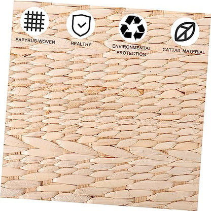 1pc Hand-Made Woven Meditation Cushion Square Straw Mat for Yoga and Home Use Comfortable Floor Pillow for Living Room Bedroom and Office Diameter Thick