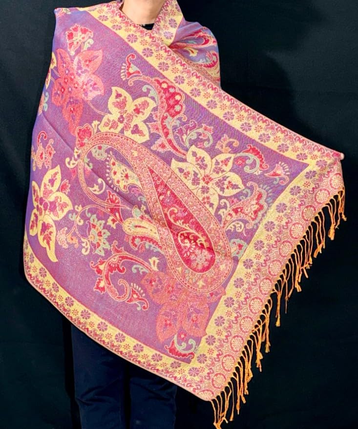 Wool Prayer Shawl 2025 Large Reversible Pashmina Silk Scarf nyc Travel Blanket Scarf Winter Wraps for Elegant LUXURY Meditation Extra Soft Boho Extra big unisex Warm Autumn PREMIUM QUALITY wrap 5654