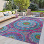 Meditation Indoor Outdoor Rug 4x6 ft Mandala Pattern Rug Boho Style,Yoga Meditation Mat Picnic Rug for Patio Living Room Porch Garden Deck Backyard Easy to Clean Non Shedding Non-Slip