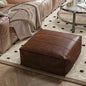 Johnear Meditation Floor Pillow, Square Floor Cushion, Retro Leather Floor Cushion, Extra Thick Square Meditation Pillow for Floor Bedroom Balcony Meditation Yoga