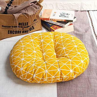 Round Corduroy Floor Pillow Super Soft Breathable Seat Cushion Four Seasons Tatami Meditation Cushion for Indoor Dining Living Room Kitchen-Grey 60cm(24inch)