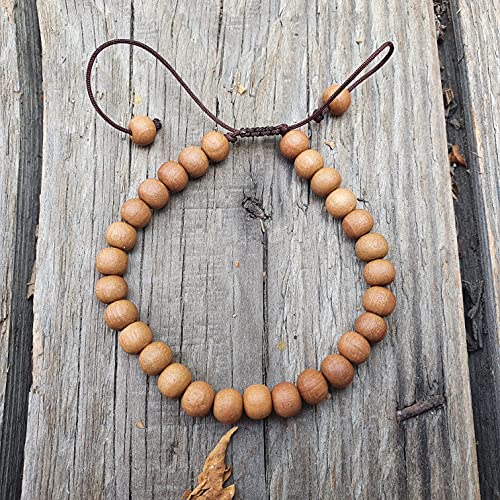 Sandalwood Bracelet for Women Men Buddhist Prayer Strand Chandan Bracelet Handmade Stretchable Elastic Sandalwood Beaded Wristbands for Yoga Meditation - style: 6mm Beads - Adjustable