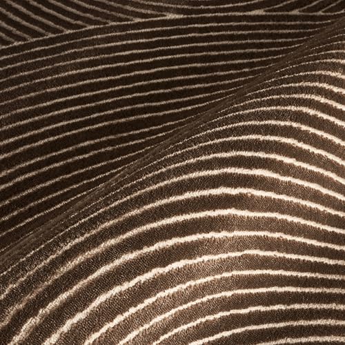 Abani Neutral Collection Brown Area Rug 6' x 9' for Living Room, Bedroom - Mid-Century Concentric Circle Design - Durable & Easy to Clean - color: Brown, size: 6' x 9' (Rectangular)