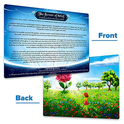 Mindful Land Mindfulness Cards - Positive Affirmations for Kids' Stress Reduction - Meditation Cards Calming Therapy Tool - Daily Mindfulness for Kids' Development