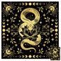 Tarot Altar Cloth Black Tablecloth Moon Snakes Lotuses Print Card Table Tablecloth with Velvet Tarot Card Bag for Reading Rituals Crystals Spiritual Divination Witchcraft Supplies - color: Snakes Lotuses