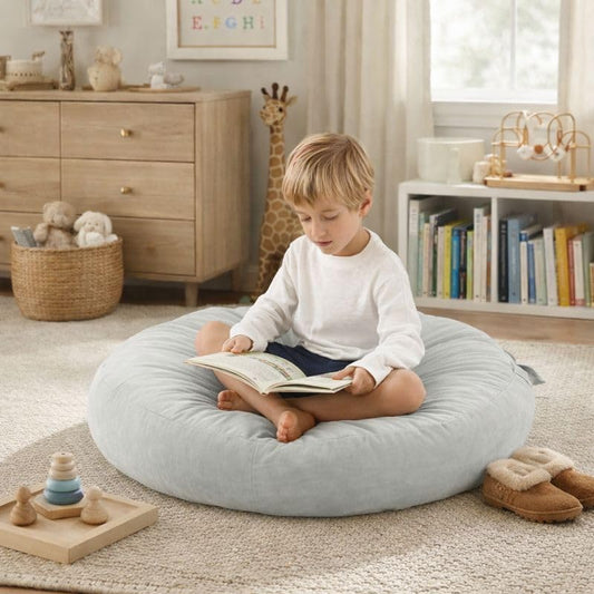 Large Floor Cushion for Kids - 32 inch Soft Blue Round Floor Pillow for Kids Classroom Pillows, Throw Pillow, Decorative Round Pillows, Lounger Reading Nook