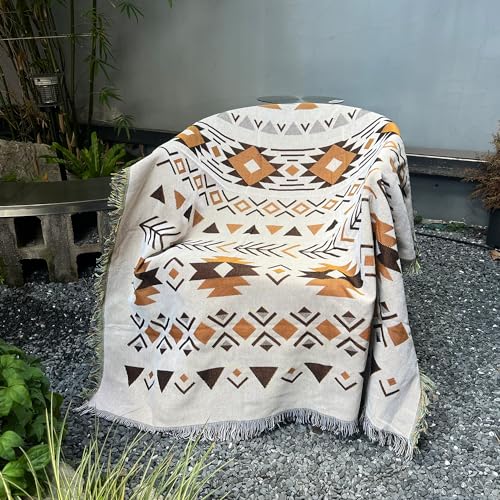 Hopstar Aztec Throw Blanket Navajo Indian Blankets and Throws Boho Western Decor Couch Cover Blanket for Bed Sofa Living Room Beach Travel 51"x63" (Aksu) - color: Aksu, size: 51"x63"