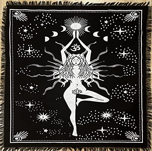 Indian Consigners Witchcraft Supplies Tarot Spread Alter Cloth Triple Altar - color: Silver Goddess, size: 24" x 24" (Square)