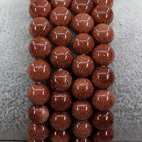 Keleny Gem Semi Precious Gemstones 8mm Natural Stone Round Beads Rock Crystal Jasper Stretch Bracelet 7 Inch Unisex - color: Golden Sandstone