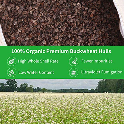 Organic Buckwheat Pillow for Sleeping, 100% Natural Premium buckwheat Hulls, Organic Cotton Cover for Cool Sleep, Neck Support for Back and Side Sleepers, Buckwheat Refill-Japanese Size (20” x14”) - style: Japanese Size (14 Inchx20 Inch)