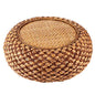 Japanese Style Rattan Floor Cushion - 6.7" Thick Hand-Woven Straw Tatami Floor Pillow & Meditation Seat - Round Pouf Ottoman with Sponge Filling for Yoga, Zen Room, Balcony (15.7 Inch)