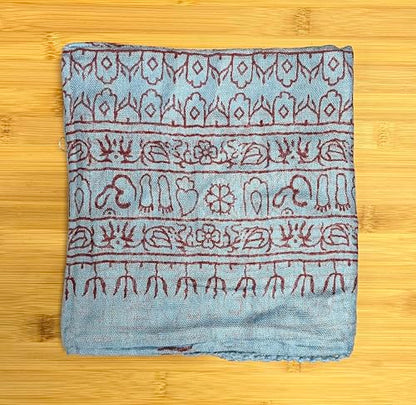 Yak & Yeti womens Om Mantra Scarf (Blue)