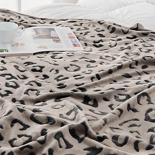 Three-Dimensional Leopard Print Flannel Fleece Throw Blanket, Lightweight Super Soft Cozy Plush Blanket for Couch Bed, 50 x 60 Inches, Chocolate Leopard - color: Chocolate Leopard, size: 50x60 IN