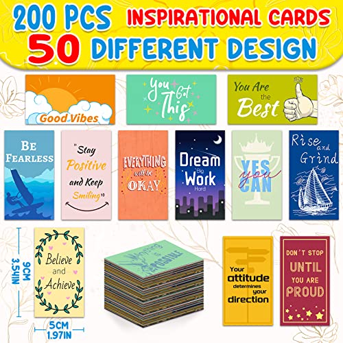 zheyistep 400Pcs Inspirational Cards Set, 200Pcs Affirmation Cards for Women, 200Pcs Motivational Stickers for Kids, Business Card Sized Encouragement Cards for Students Teachers