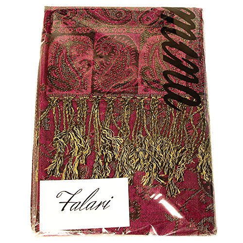 Falari Women's Reversible Paisley Pashmina Shawl Wrap Scarf For Evening Dresses Festivals Any Occasions All Seasons 80"x27" - color: Style 1 - Fuchsia