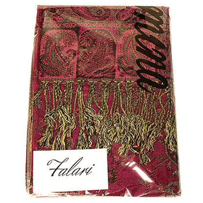 Falari Women's Reversible Paisley Pashmina Shawl Wrap Scarf For Evening Dresses Festivals Any Occasions All Seasons 80"x27" - color: Style 1 - Fuchsia