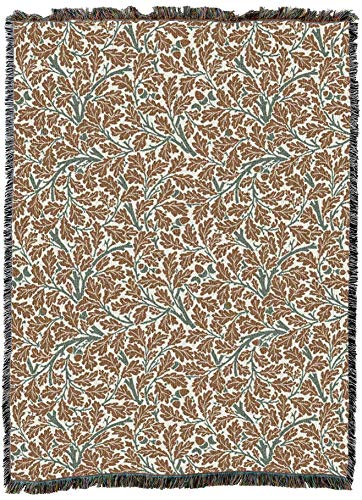 Pure Country Weavers William Morris Oak Tree Bark Blanket - Arts & Crafts - Gift Tapestry Throw Woven from Cotton - Made in the USA (72x54) - color: Bark, size: Large