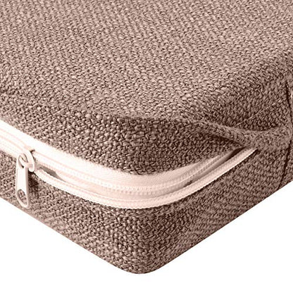 Household Square Floor Cushion for Yoga and Meditation, Removable Washable Meditation Mat Cushion - color: square linen brown
