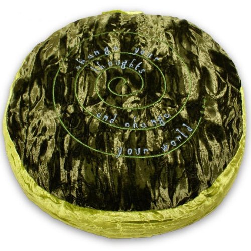 15" Embroidered Crushed Velvet - Yoga Meditation Zafu Floor Cushion Pillows - Buckwheat Hull Filled - color: CHANGE