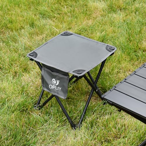 Opliy Camping Stool, Folding Small Chair Portable Camp Stool for Camping Fishing Hiking Gardening and Beach, Camping Seat with Carry Bag (Gray) - color: Grey