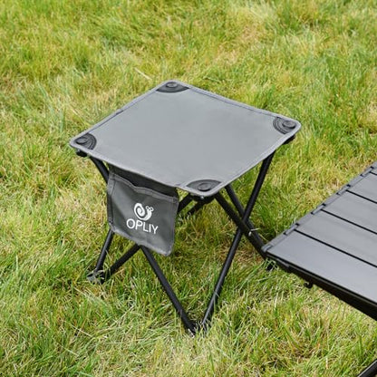 Opliy Camping Stool, Folding Small Chair Portable Camp Stool for Camping Fishing Hiking Gardening and Beach, Camping Seat with Carry Bag (Gray) - color: Grey