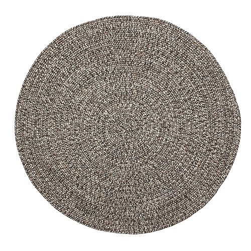 Super Area Rugs Gray Woven Braided Rug Rustic Living Indoor/Outdoor Braided Rug - Soft & Reversible Round 3' x 3' - color: Gray Mix, size: 3' (Round)