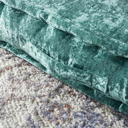 SAFAVIEH Home Collection Belia Green 18-inch Square Tufted Floor Pillow with Insert - color: Green, size: 18 x 18-Inch