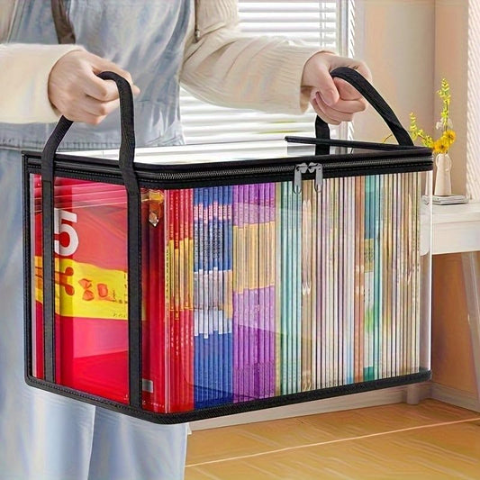 Large Clear Plastic Storage Box with Lid, Stackable Organizer Bin for Home & Office, Heavy Duty Container for Clothes, Books, Snacks
