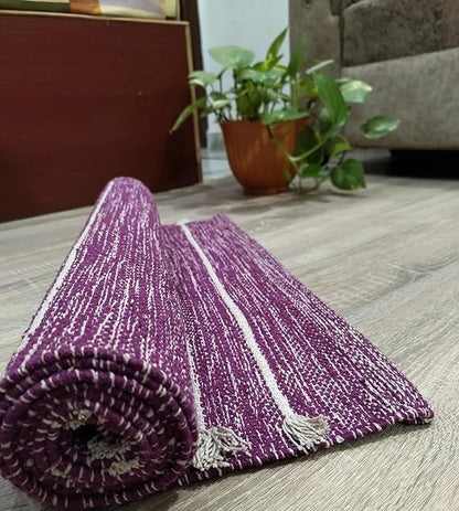 Generic Handcraft Antique Anti Slip Modern Stylish Yoga Mat Cotton Modern Meditation Mat For Unisex Yoga Fitness Prayer., Purple