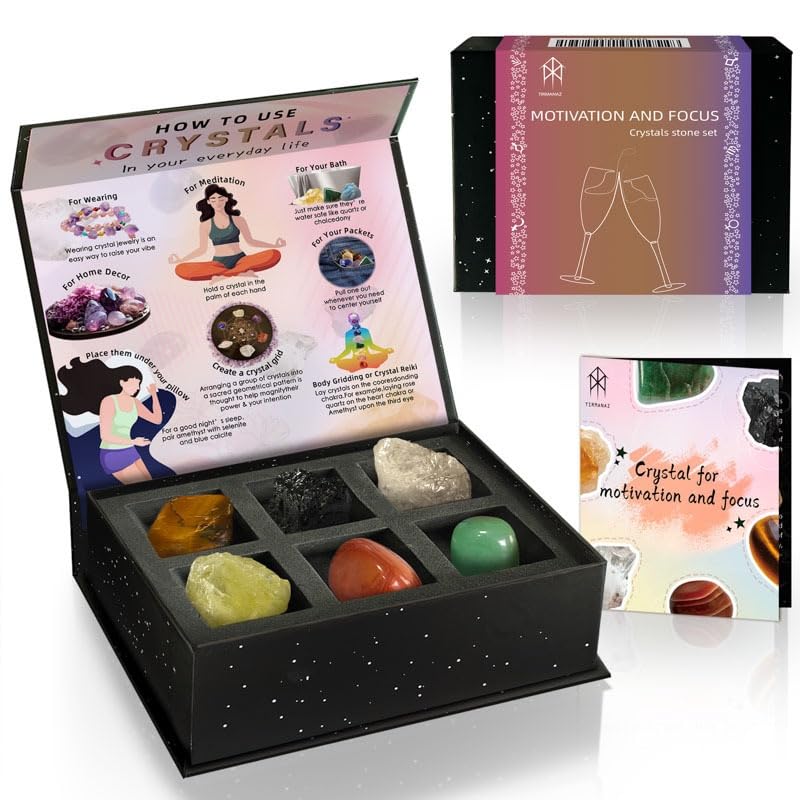 Natural Crystal Box Set Yoga Meditation Crystal Set Mood Balance Crystal Stone (Passionate Crystal Box Set) - color: Passionate Crystal Box Set