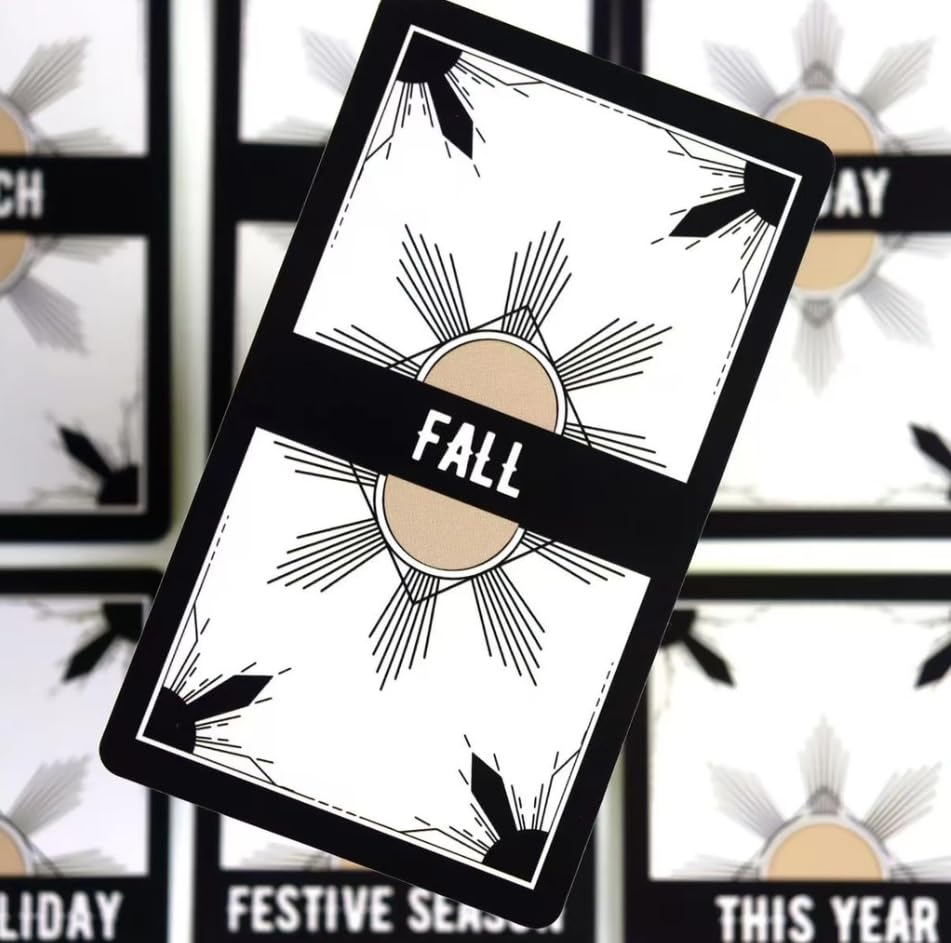 Timing Answer Message Card Deck – 54 English Cards, Black & White Minimal Design, 10.3 × 6 cm