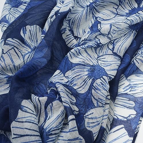 YOUR SMILE Large Boho Scarf for Women Lightweight Floral Printed Scarves Fall Winter Fashion Fringed Shawl wraps - color: 33