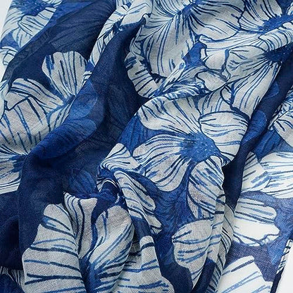 YOUR SMILE Large Boho Scarf for Women Lightweight Floral Printed Scarves Fall Winter Fashion Fringed Shawl wraps - color: 33