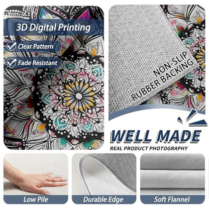 Mandala Rugs for Living Room - Boho Rug, 6x8 Rug, Meditation Washable Rugs for Living Room Bedroom, Spiritual Exotic Area Rug, Zen Yoga Carpet - Home Decor, Mandala Gifts for Women - size: 6' x 8' (Rectangular)