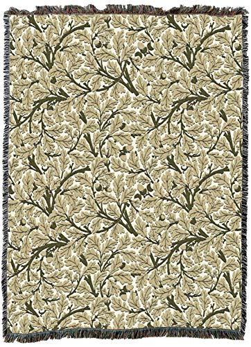 Pure Country Weavers William Morris Oak Tree Gold Blanket - Arts & Crafts - Gift Tapestry Throw Woven from Cotton - Made in the USA (72x54) - color: Gold, size: Large