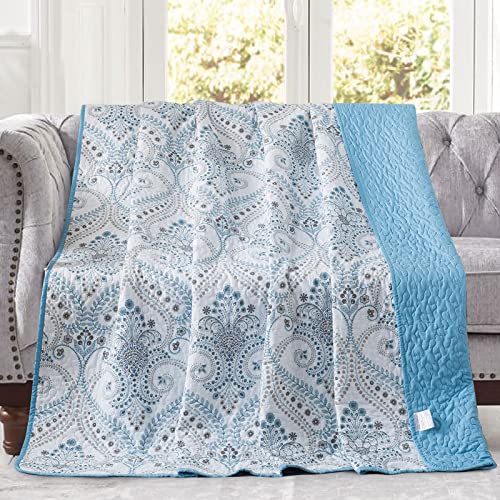 NEWLAKE Quilted Throw Blanket for Bed Couch Sofa, Blue Classic Royal, 60X78 Inch - color: Blue Classic Royal