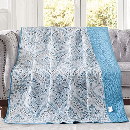 NEWLAKE Quilted Throw Blanket for Bed Couch Sofa, Blue Classic Royal, 60X78 Inch - color: Blue Classic Royal