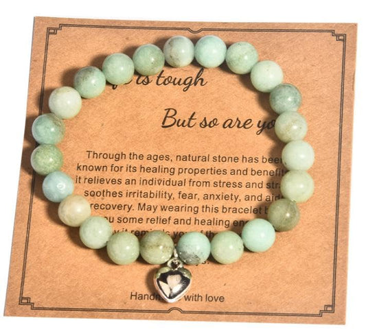 Beaded Bracelets, Natural Stone Bead Bracelet - color: LCS Multicolour 21565