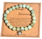 Beaded Bracelets, Natural Stone Bead Bracelet - color: LCS Multicolour 21565