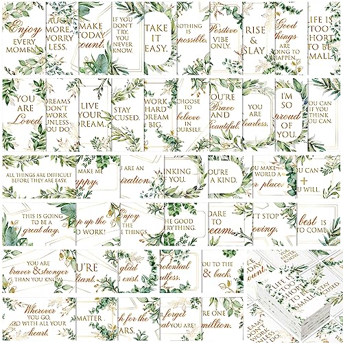Jinei 300 Inspirational Affirmation Cards Bulk Daily Positive Motivational Gifts Cards Small Mini Encouragement Quotes for Women Coworker Team(Eucalyptus) - style: Eucalyptus