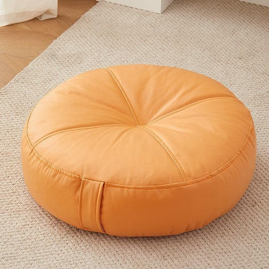 Zafu Meditation Cushion Round Floor Pillow 16 Inch Yoga Bolster for Sitting on Floor Linen Cushions Adults Tatami Pouf Living Room Bedroom Balcony Portable Seat Cushion(Orange(Tech Fabric)) - color: Orange(tech Fabric)