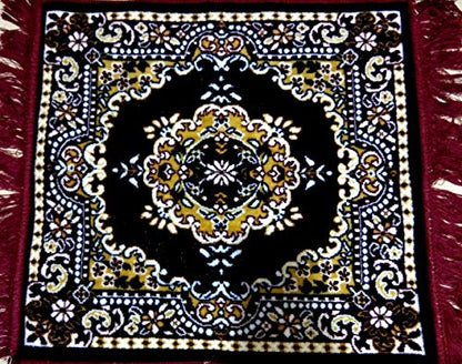Garden Of Arts® Velvet Pooja Aasan Mat 20x20 Inch – Soft Maroon Velvet Mat with Traditional Printed Design – Perfect for Temple, Meditation, Prayer, Festival & Home Decoration